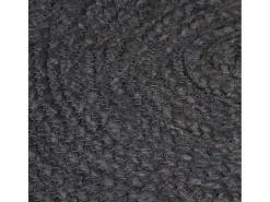 Alfombra de yute hecha a mano redonda de 150 cm en gris oscuro