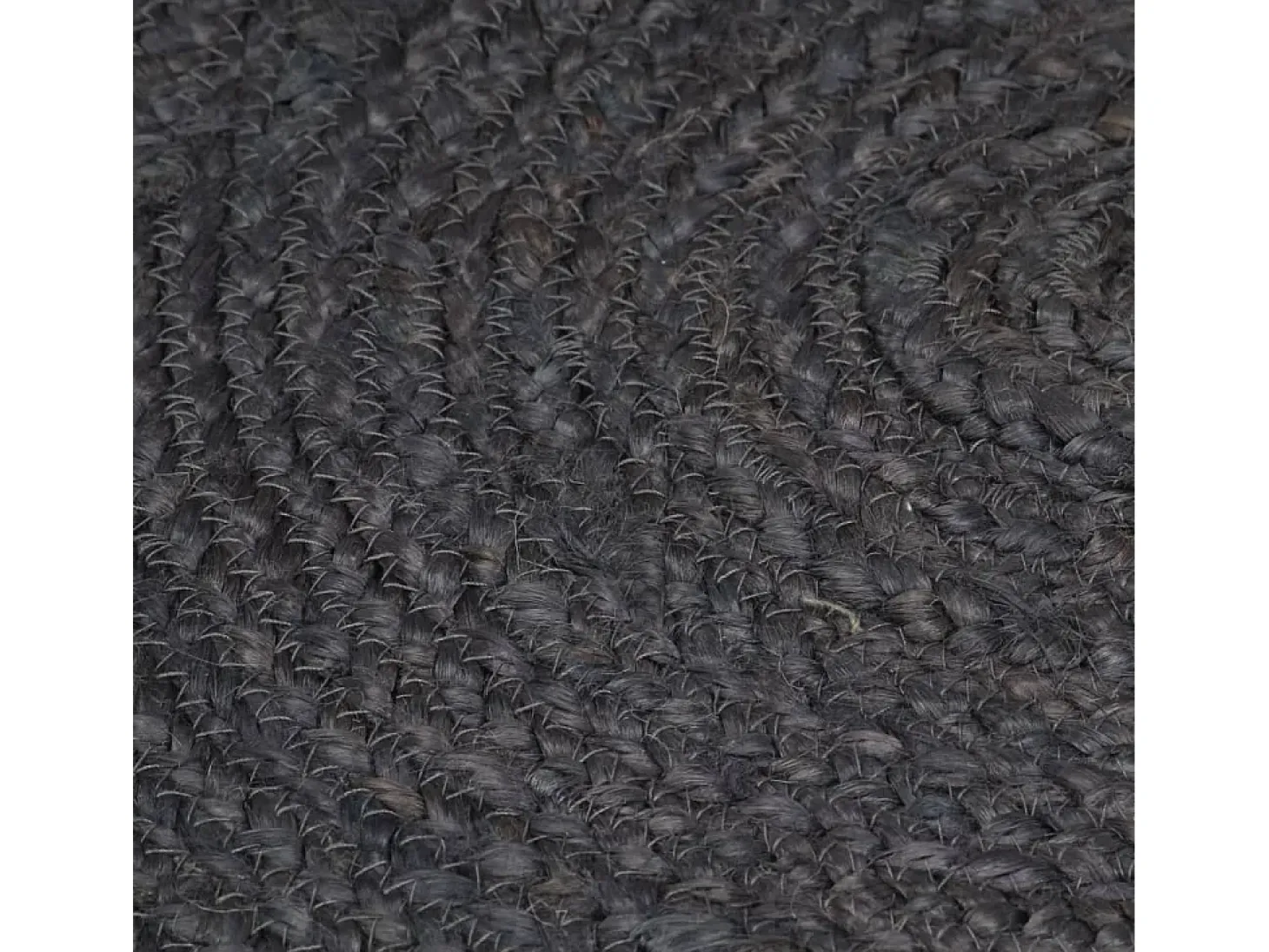 Alfombra de yute hecha a mano redonda de 150 cm en gris oscuro