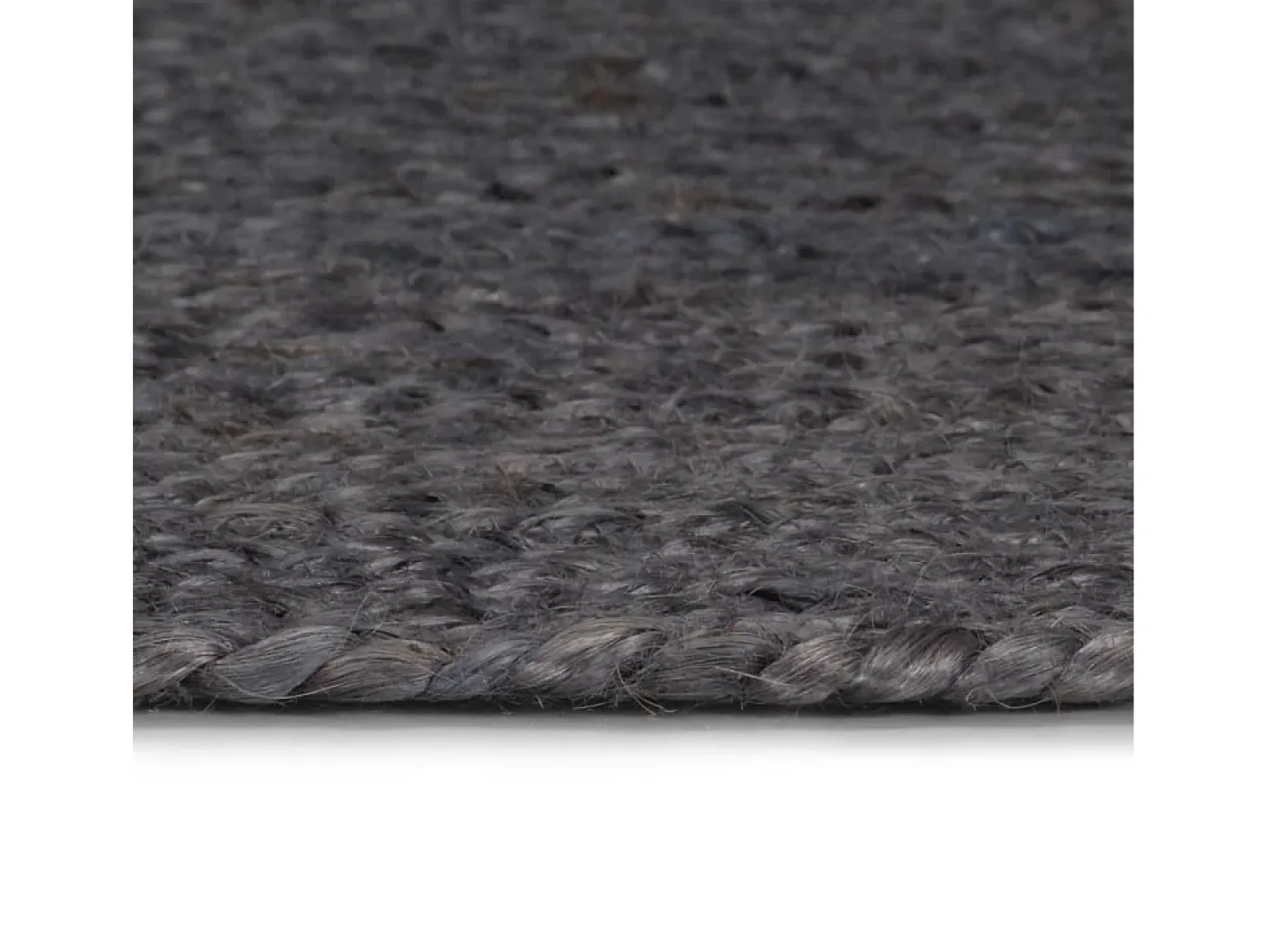 Alfombra de yute hecha a mano redonda de 150 cm en gris oscuro