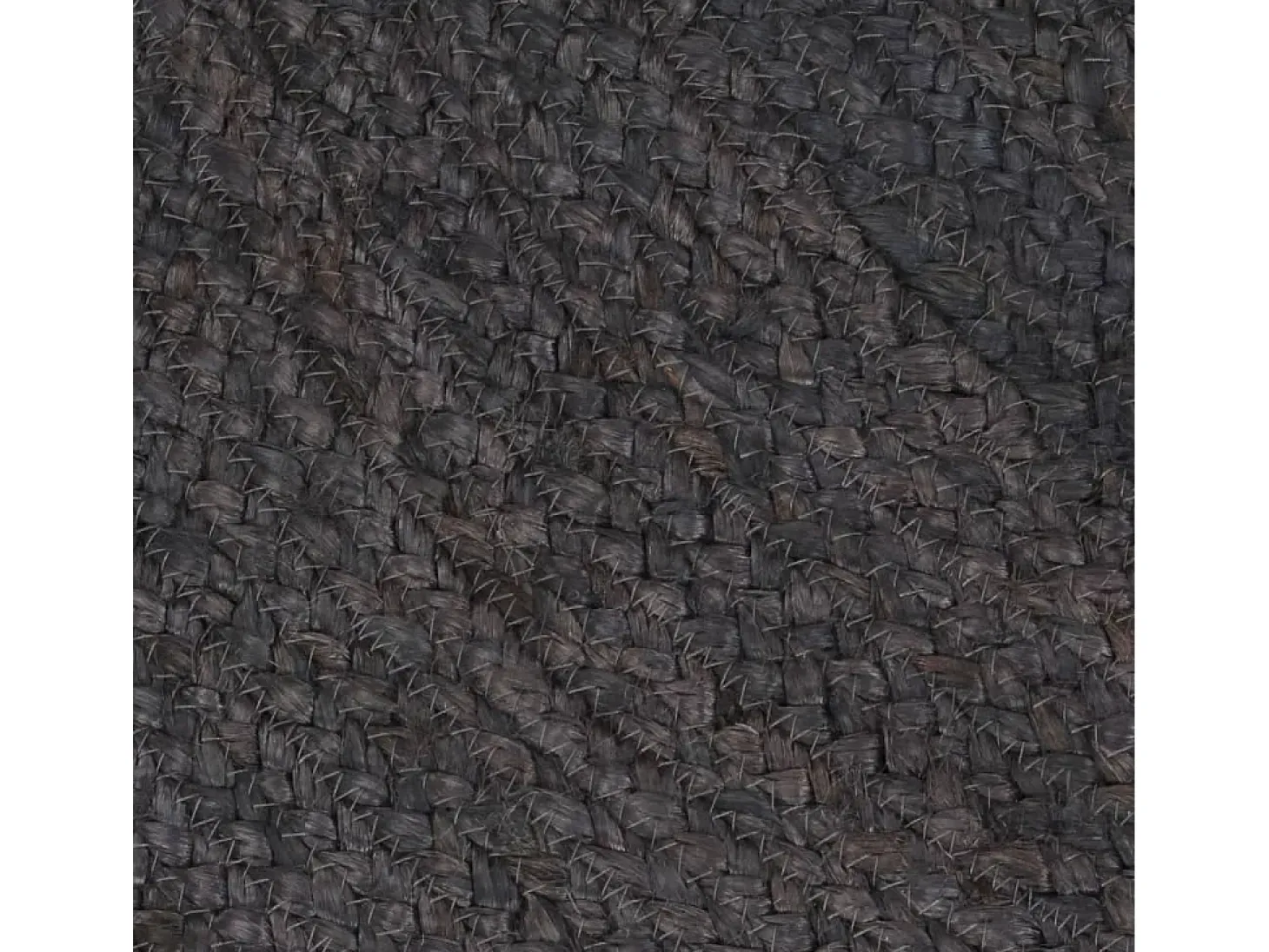 Alfombra de yute hecha a mano redonda de 150 cm en gris oscuro