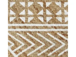 Alfombra de yute hecha a mano con estampado blanco de 150 cm