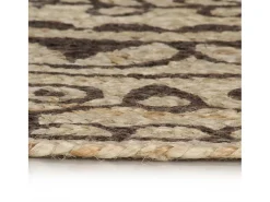 Alfombra de yute hecha a mano con estampado marrón oscuro 150 cm