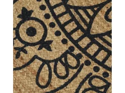 Alfombra de yute hecha a mano con estampado azul oscuro 150 cm