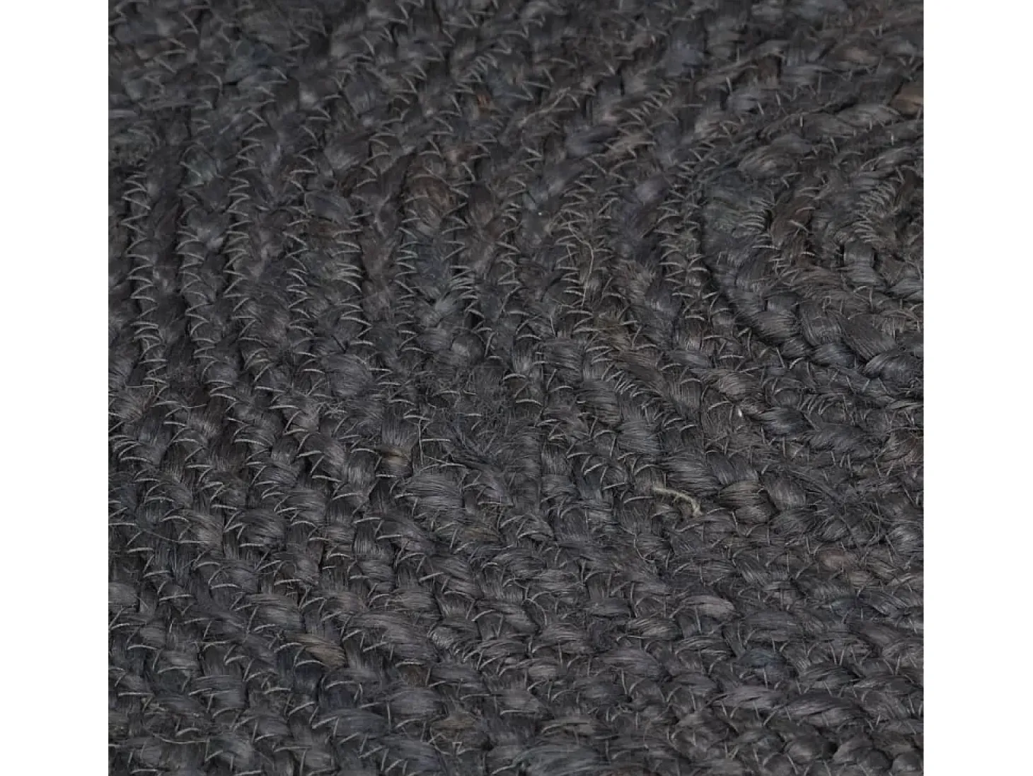 Alfombra de yute hecha a mano redonda de 210 cm en gris oscuro