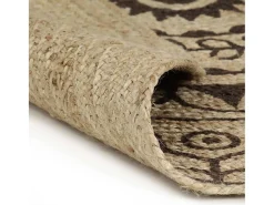Alfombra de yute hecha a mano con estampado marrón oscuro 120 cm