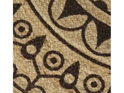 Alfombra de yute hecha a mano con estampado marrón oscuro 120 cm