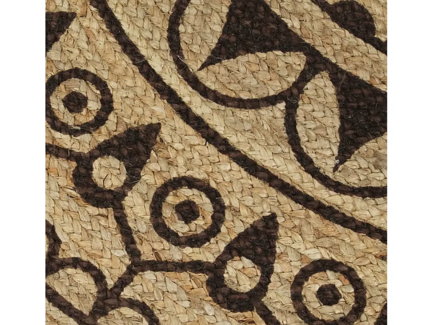 Alfombra de yute hecha a mano con estampado marrón oscuro 120 cm