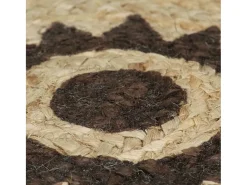Alfombra de yute hecha a mano con estampado marrón oscuro 120 cm