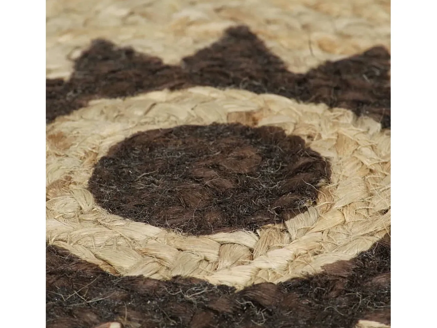 Alfombra de yute hecha a mano con estampado marrón oscuro 120 cm