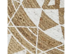 Alfombra de yute hecha a mano con estampado blanco de 120 cm