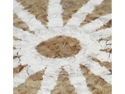 Alfombra de yute hecha a mano con estampado blanco de 120 cm