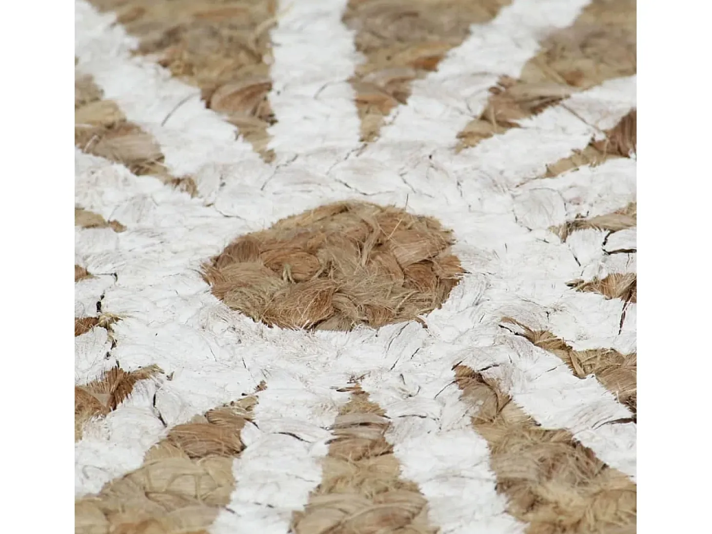 Alfombra de yute hecha a mano con estampado blanco de 120 cm
