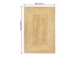 Alfombra de yute hecha a mano 200x300 cm
