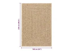 Alfombra efecto yute de 160x230 cm, para interior y exterior