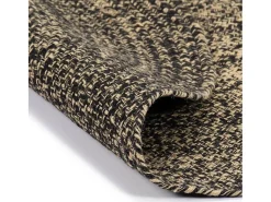 Alfombra hecha a mano de yute negro y natural 150 cm