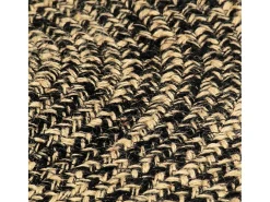 Alfombra hecha a mano de yute negro y natural 150 cm