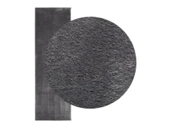 Alfombra HUARTE de pelo corto suave y lavable en color antracita 80x250cm