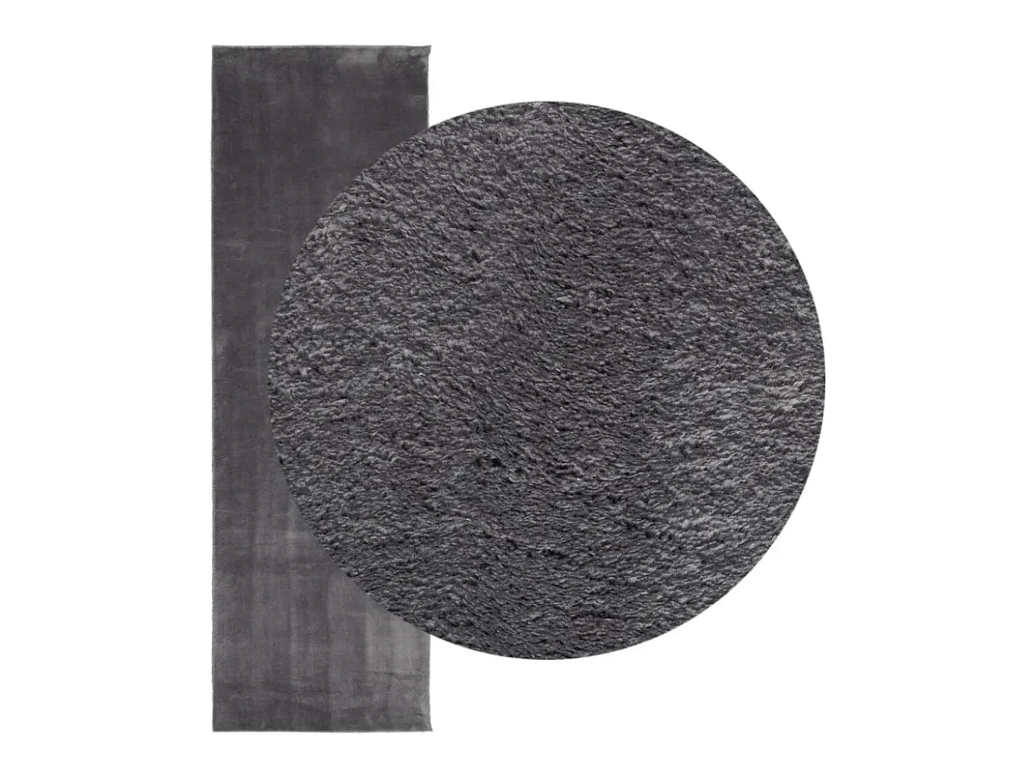 Alfombra HUARTE de pelo corto suave y lavable en color antracita 80x250cm