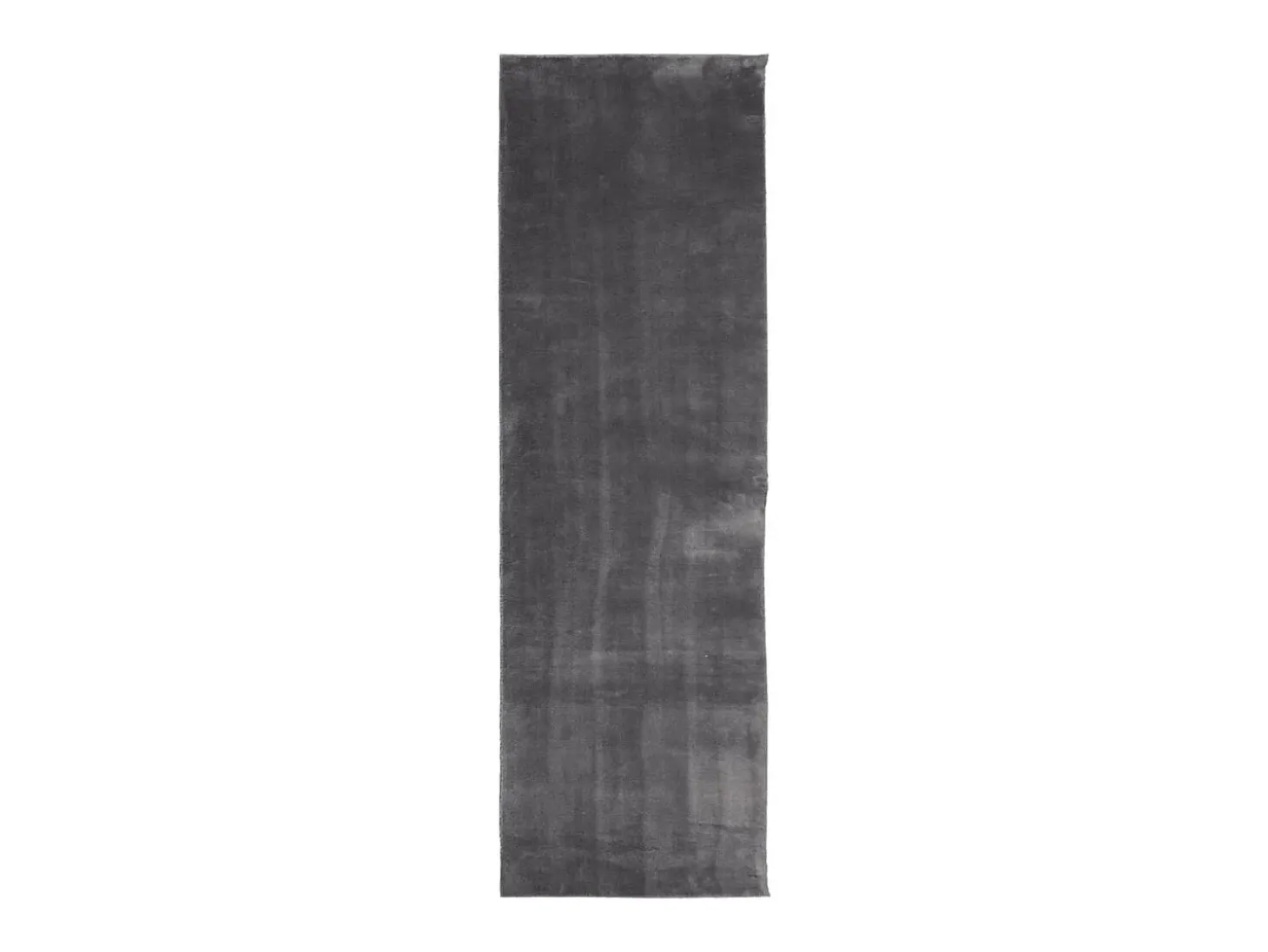 Alfombra HUARTE de pelo corto suave y lavable en color antracita 80x250cm