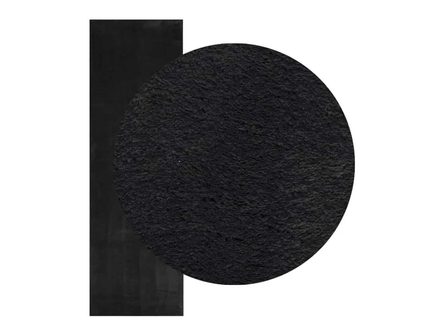 Alfombra HUARTE de pelo corto suave y lavable negra 80x250 cm