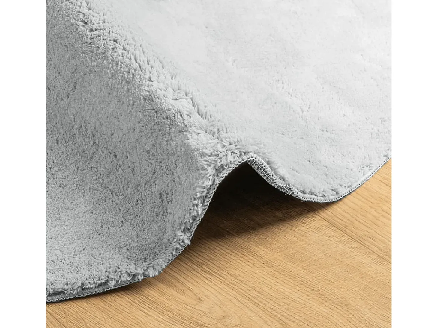Alfombra HUARTE de pelo corto suave y lavable, gris, Ø 120 cm