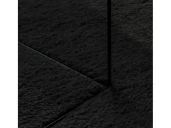 Alfombra HUARTE de pelo corto suave y lavable en color negro Ø 200 cm