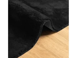 Alfombra HUARTE de pelo corto suave y lavable negra 120x120 cm