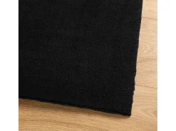 Alfombra HUARTE de pelo corto suave y lavable negra 120x120 cm