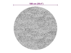 Alfombra HUARTE de pelo corto suave y lavable en color negro Ø 100 cm