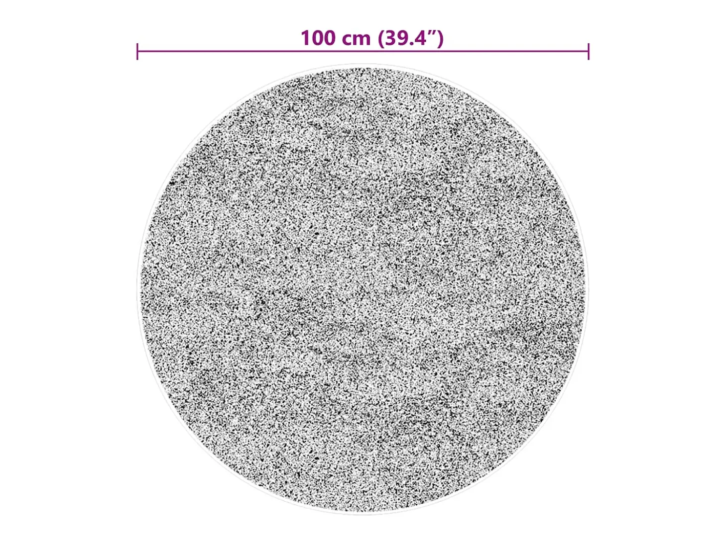 Alfombra HUARTE de pelo corto suave y lavable en color negro Ø 100 cm