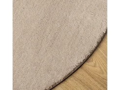 Alfombra HUARTE de pelo corto suave y lavable, color arena, Ø 200 cm