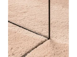 Alfombra HUARTE de pelo corto suave lavable rojo claro 160x160 cm