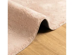 Alfombra HUARTE de pelo corto suave lavable rojo claro 160x160 cm