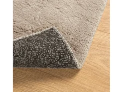 Alfombra HUARTE de pelo corto suave y lavable, color arena, 60x110 cm