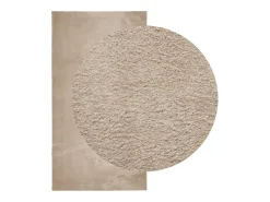 Alfombra HUARTE de pelo corto suave y lavable, color arena, 60x110 cm