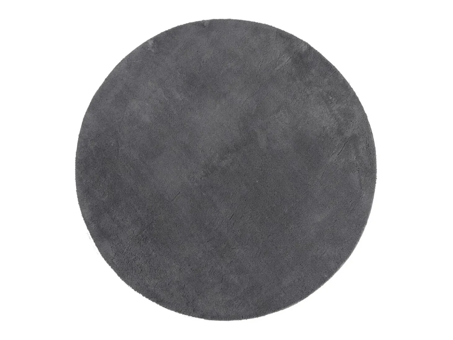 Alfombra HUARTE de pelo corto suave y lavable, color antracita, Ø 80 cm