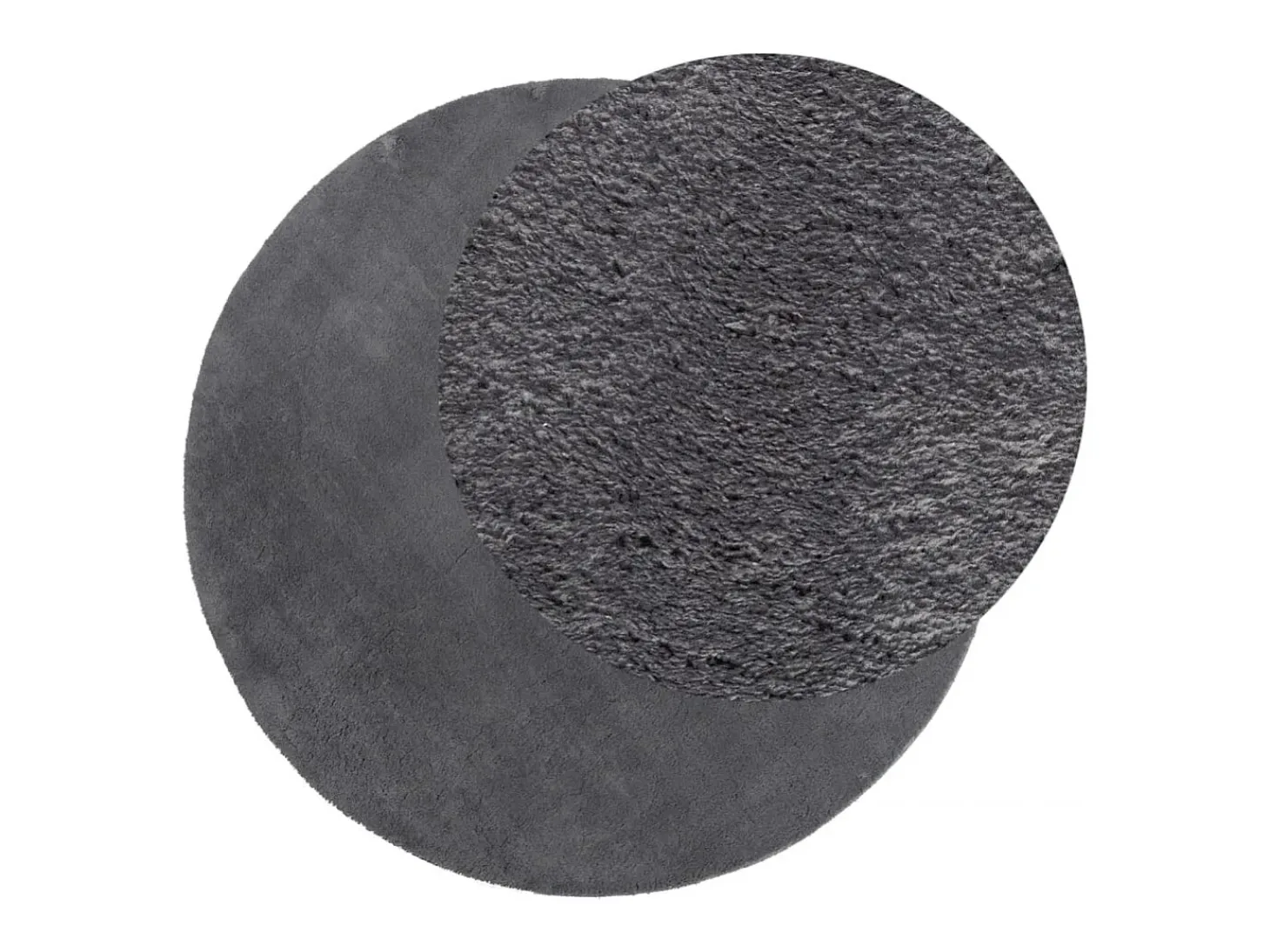 Alfombra HUARTE de pelo corto suave y lavable, color antracita, Ø 80 cm