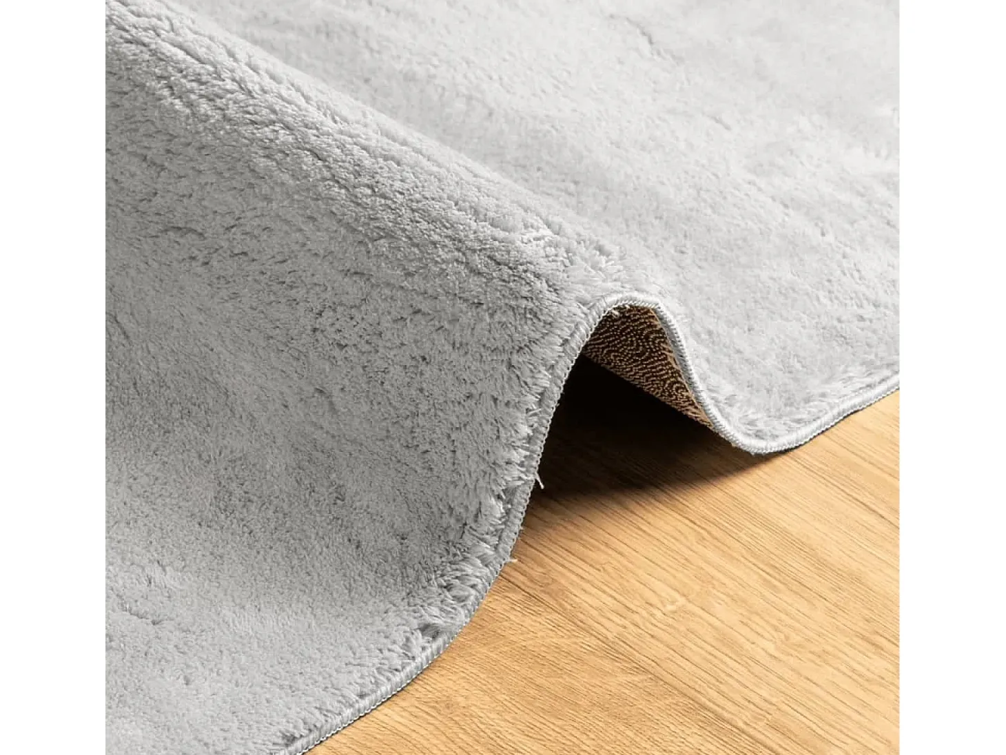 Alfombra HUARTE de pelo corto suave y lavable en gris 200x200 cm