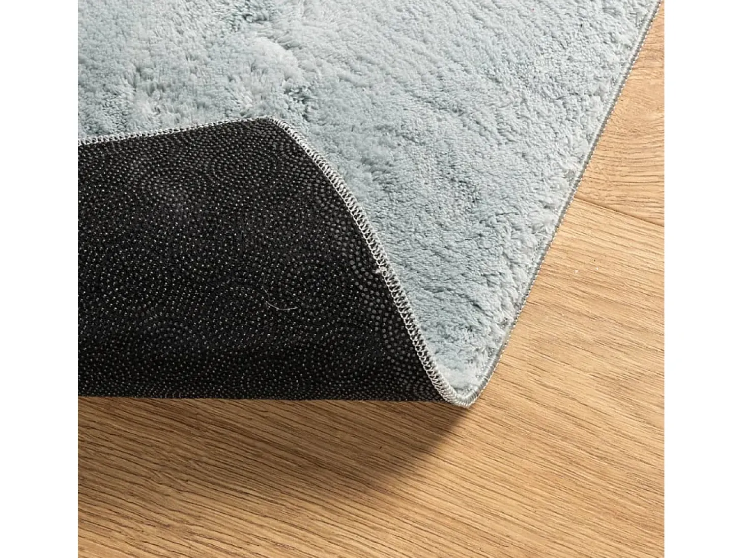 Alfombra HUARTE de pelo corto suave y lavable azul 160x160 cm