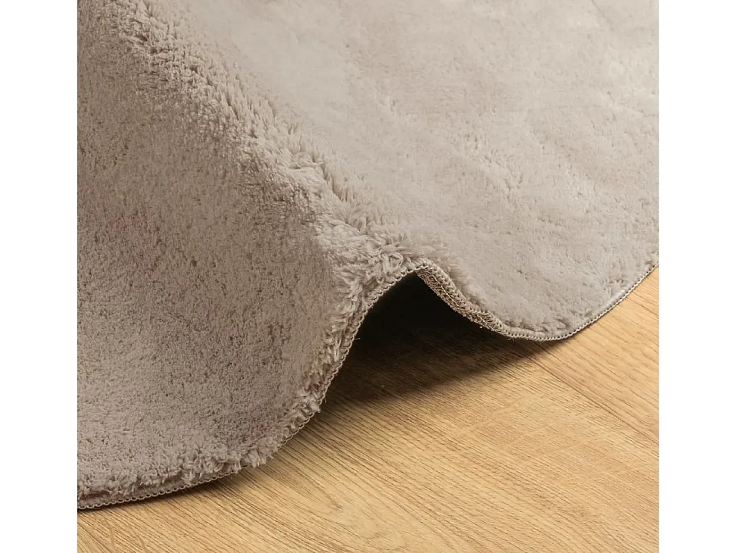Alfombra HUARTE de pelo corto suave y lavable, color arena, Ø 160 cm