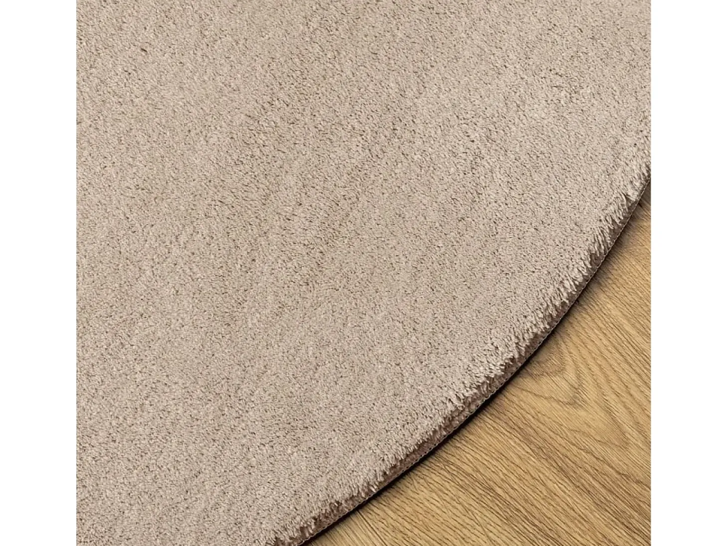 Alfombra HUARTE de pelo corto suave y lavable, color arena, Ø 160 cm