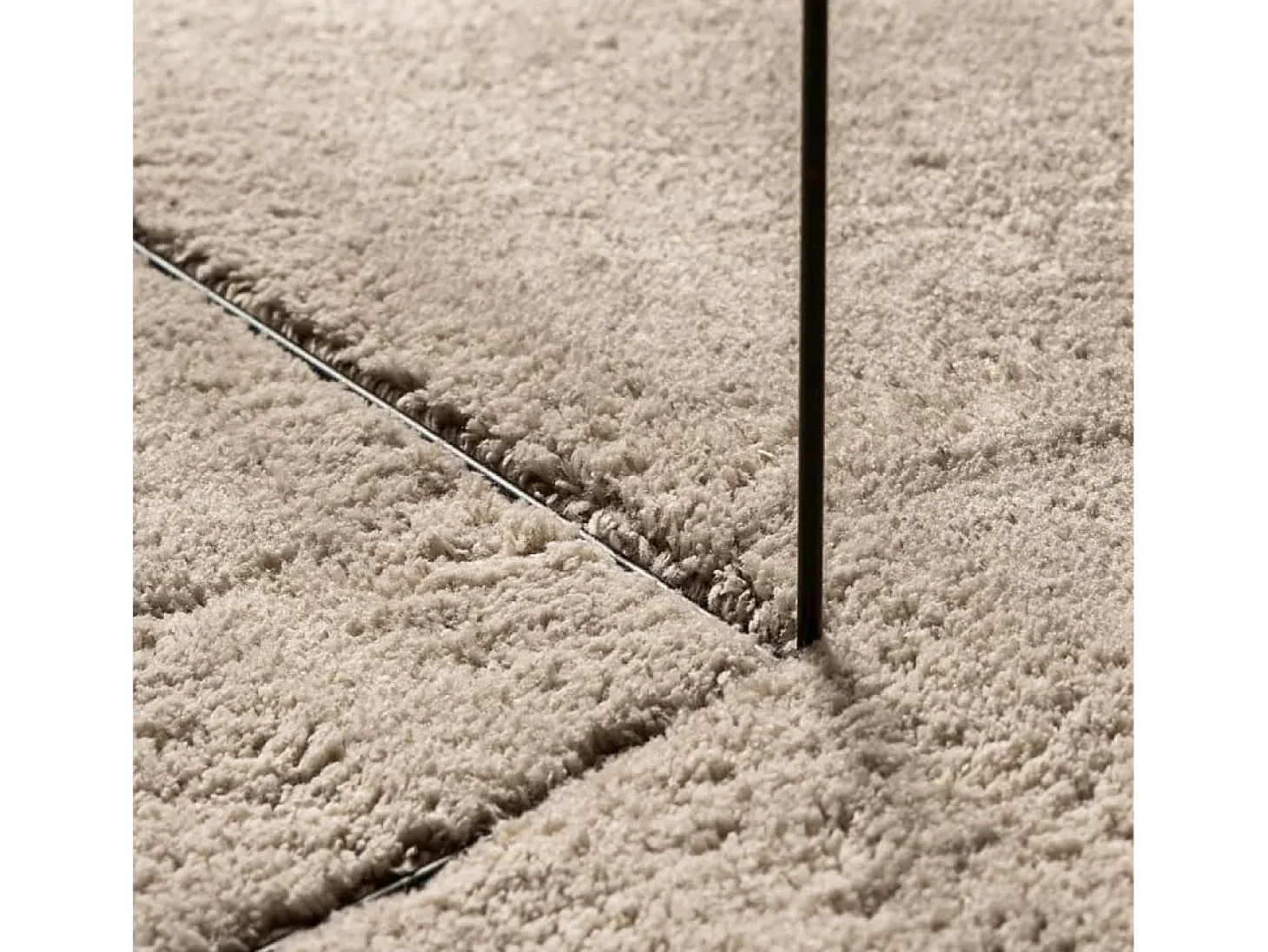 Alfombra HUARTE de pelo corto suave y lavable, color arena, Ø 160 cm