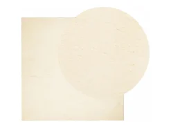 Alfombra HUARTE de pelo corto suave y lavable color crema 200x200 cm