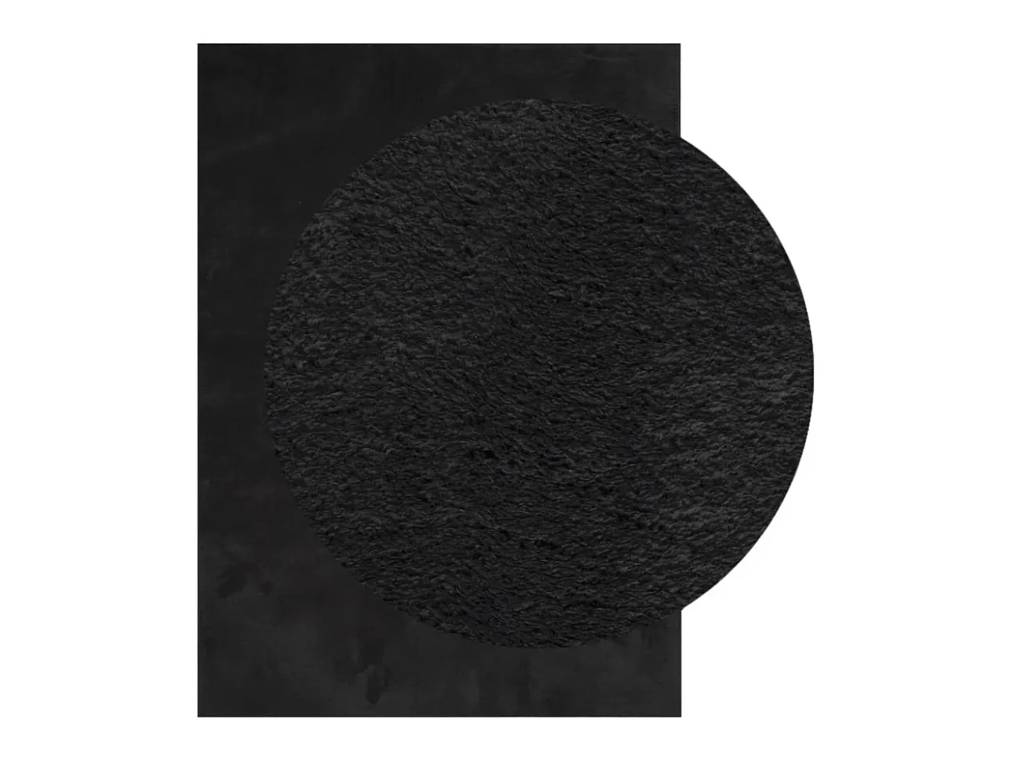 Alfombra HUARTE de pelo corto suave y lavable negra 160x230 cm