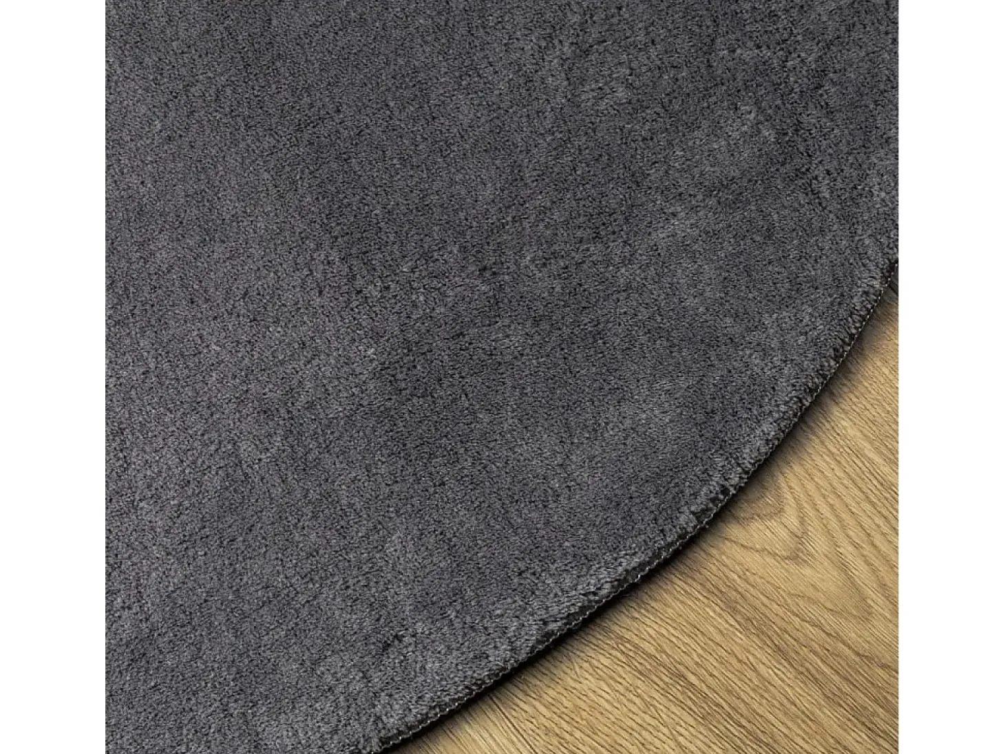 Alfombra HUARTE de pelo corto suave y lavable en color antracita Ø 200 cm