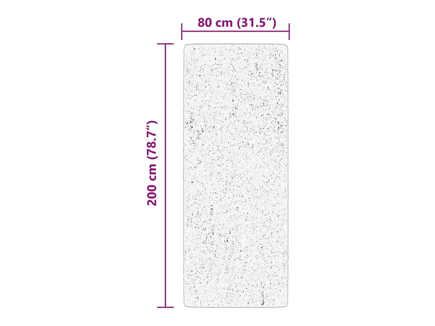 Alfombra HUARTE de pelo corto suave y lavable negra 80x200 cm