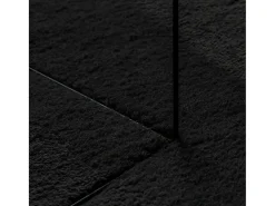 Alfombra HUARTE de pelo corto suave y lavable negra 80x200 cm