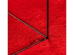 Alfombra HUARTE de pelo corto suave y lavable roja 160x160 cm