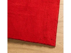 Alfombra HUARTE de pelo corto suave y lavable roja 160x160 cm