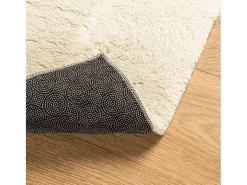 Alfombra HUARTE de pelo corto suave y lavable color crema 120x120 cm
